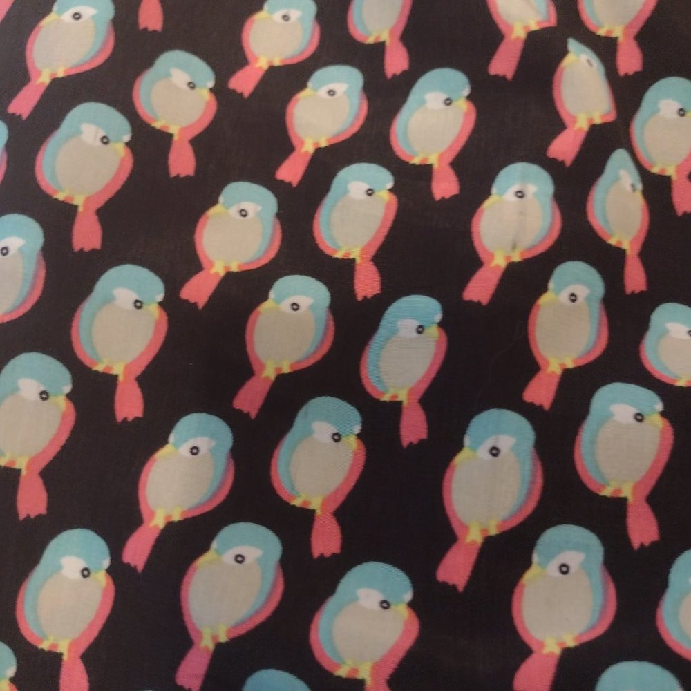 Bebop Bird Print Dress Black Sleeveless Pockets M - Picture 2 of 8
